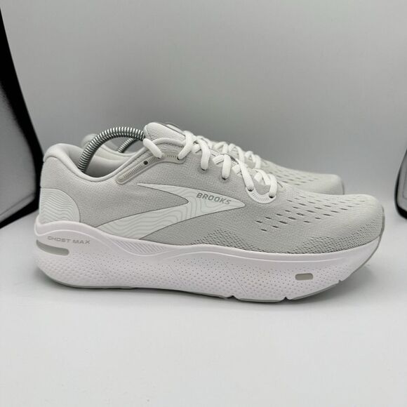 Brooks Ghost Max Size 10.5 D Support Running Shoes White Mens Training Jogging - Picture 2 of 8